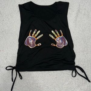 Large hand print top